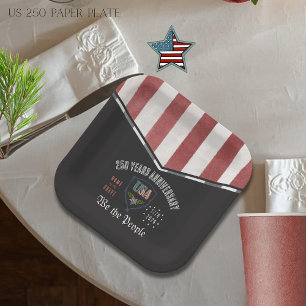 Assiettes En Carton US 250 Nous le Peuple Papier Patriotique d'Anniver