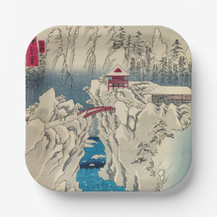Assiettes En Carton Utagawa Hiroshige - Neige sur le mont Haruna