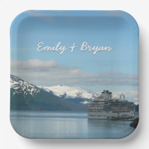Assiettes En Carton Vacances de croisière en Alaska Photographie de vo