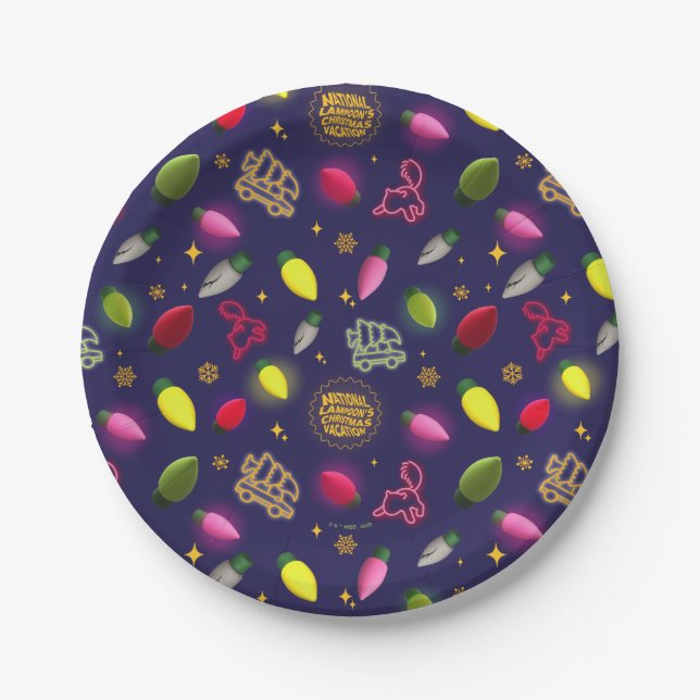 Assiettes En Carton Vacances de Noël | Motif de vacances (Devant)