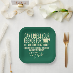 Assiettes En Carton Vacances de Noël Puis-je vous resservir de lait de
