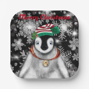 Assiettes En Carton Vacances festives mignonnes parties scintillant de