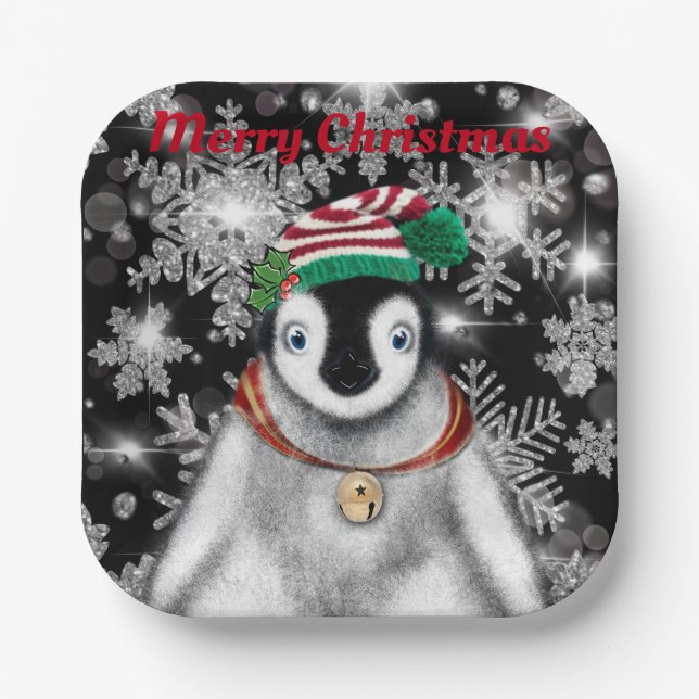 Assiettes En Carton Vacances festives mignonnes parties scintillant de (Recto)