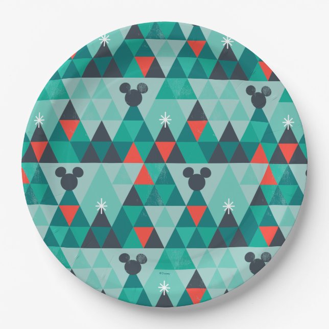 Assiettes En Carton Vacances pour tous | Motif de Noël rétro (Devant)