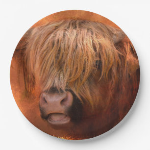 Assiettes En Carton Vache de Highland
