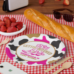 Assiettes En Carton Vache Imprimer Dernier Rodéo Bachelorette Plaques
