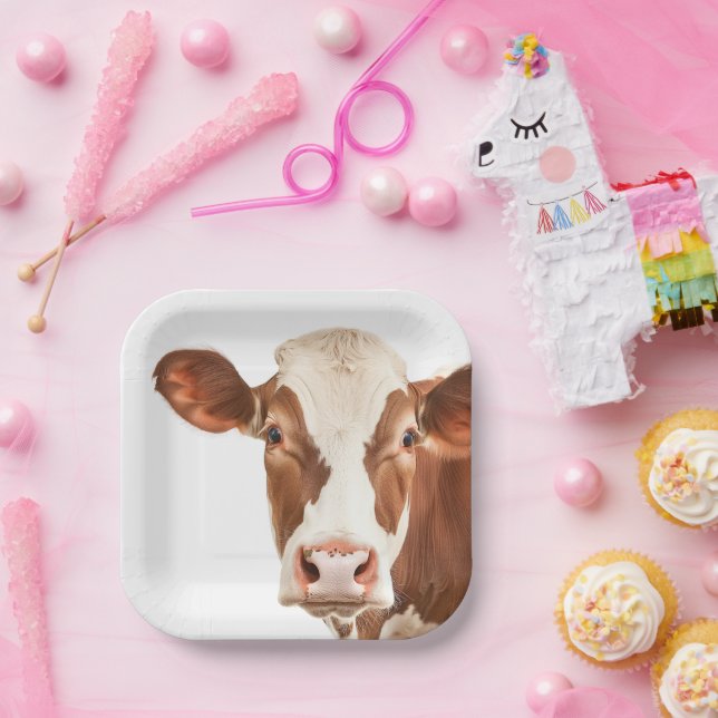 Assiettes En Carton vache laitière (Fête)