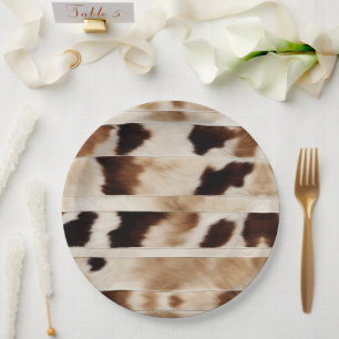 Assiettes En Carton Vache rustique Imprimer Western Country Cowboy Par