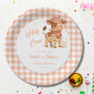Assiettes En Carton Vache Sacrée Nous Allons Avoir Un Bébé Toile De Fo
