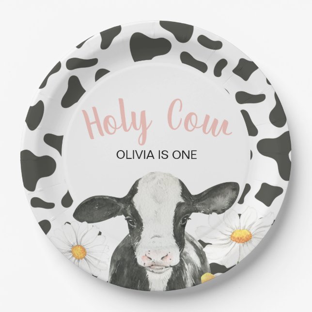 Assiettes En Carton Vache sainte Je suis une marguerite (Devant)