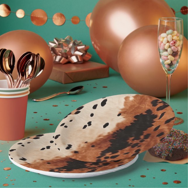 Assiettes En Carton Vachette à crème noire Brown (Multi)