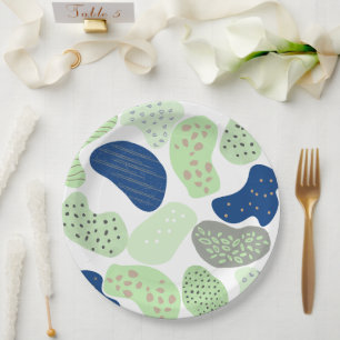 Assiettes En Carton Vaisselle aux Formes Organiques Minimales Neutre