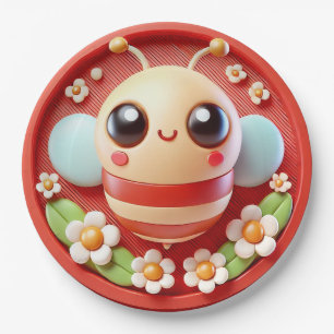 Assiettes En Carton Vaisselle de fête de jardin de printemps Abeille m