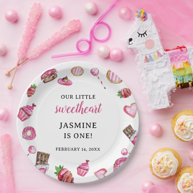 Assiettes En Carton Valentine Desserts Petite amoureuse Anniversaire m (Fête)