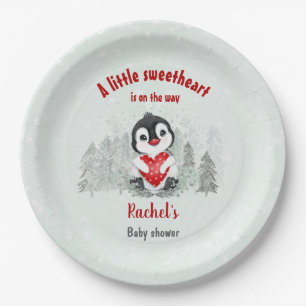 Assiettes En Carton Valentines d'hiver Penguin Boy Baby shower