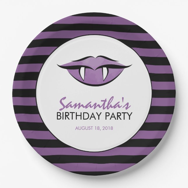 Assiettes En Carton Vampire Lips Goth Anniversaire Plaques papier (Devant)