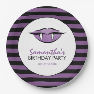 Assiettes En Carton Vampire Lips Goth Birthday Party Plaques de papier