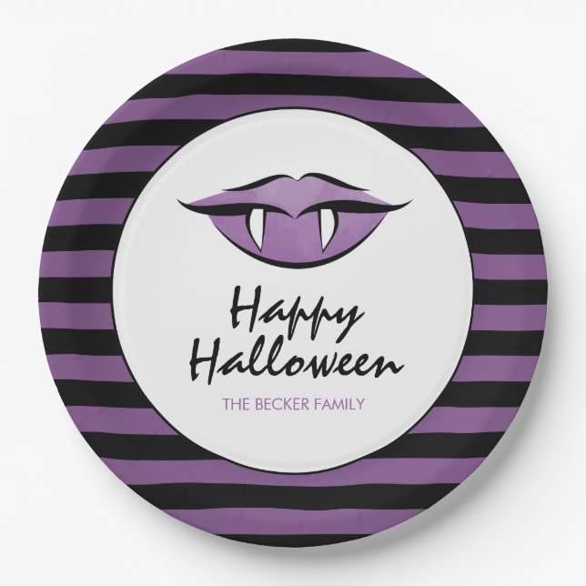 Assiettes En Carton Vampire Lips Goth Happy Halloween Plaques de papie (Devant)