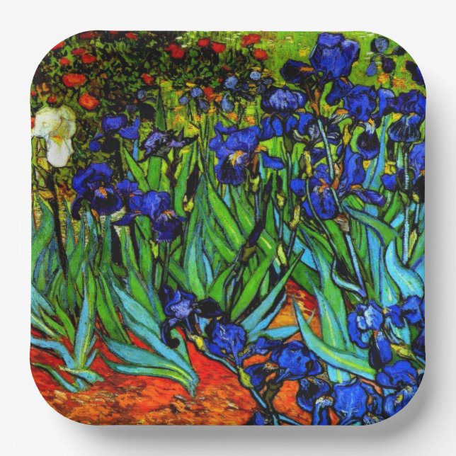 Assiettes En Carton Van Gogh - Irises, (Recto)
