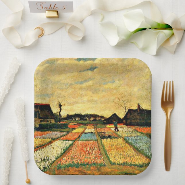 Assiettes En Carton Van Gogh - Lits à fleurs en Hollande (Mariage)