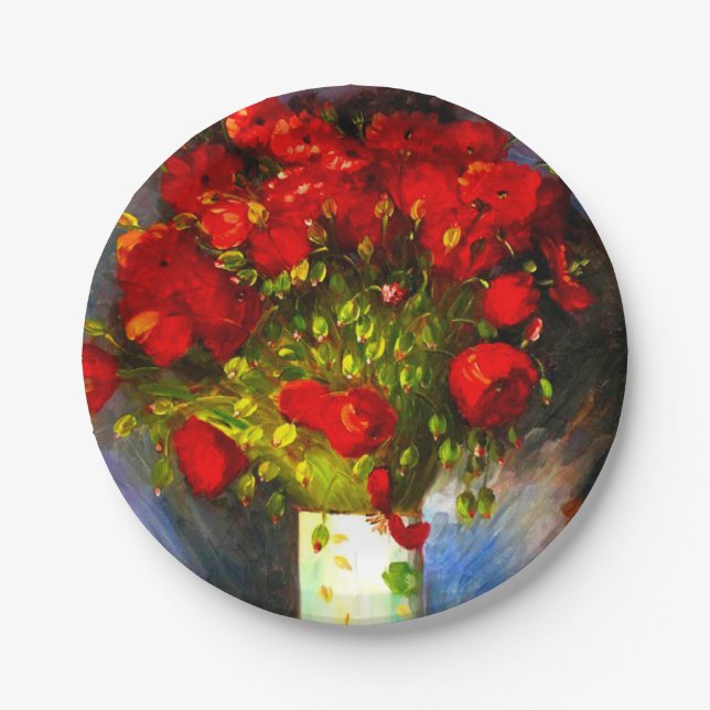Assiettes En Carton Van Gogh Red Poppies (Devant)