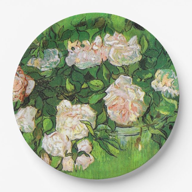 Assiettes En Carton Van Gogh - Roses roses roses (Devant)