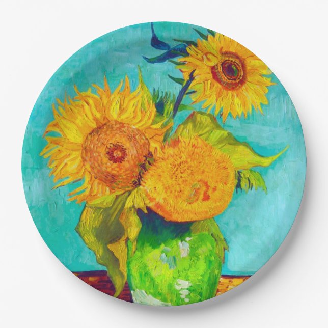 Assiettes En Carton Van Gogh Sunflowers (Devant)
