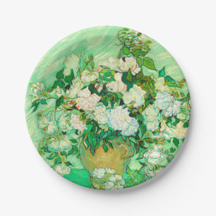 Assiettes En Carton Van Gogh White Roses