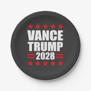 Assiettes En Carton Vance Trump Election présidentielle 2028 Politique