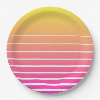 Assiettes En Carton Vaporwave Sun