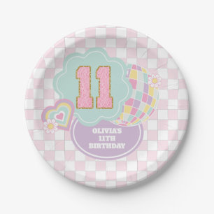 Assiettes En Carton Varsity preppy pastel patch 11e Anniversaire