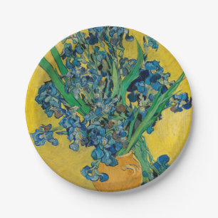 Assiettes En Carton Vase Van Gogh avec Iris Classic Impressionnisme
