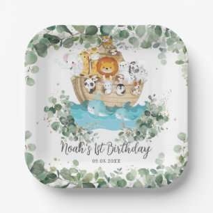 Assiettes En Carton Végétation Noah's Ark Cute Animaux Anniversaire Ba