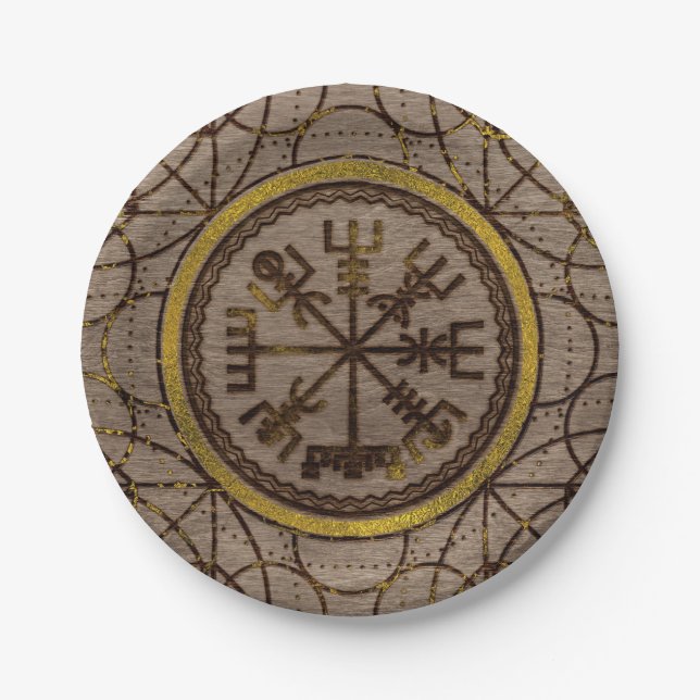 Assiettes En Carton Vegvisir. La boussole magique de Viking de (Devant)
