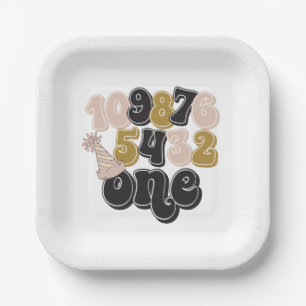 Assiettes En Carton Veille du Nouvel An Compte à rebours Premier Anniv