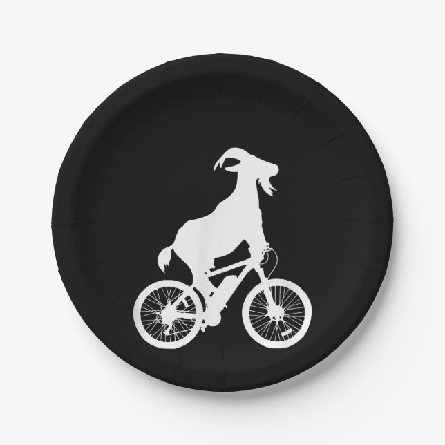 Assiettes En Carton Vélo de chèvre Rider Funny Goat Lover Graphisme (Devant)