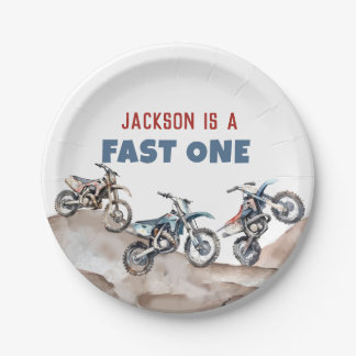 Assiettes En Carton Vélo droit Fast Un Anniversaire Plaques papier