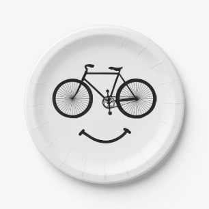 Assiettes En Carton Vélo et sourire T-shirt Tee - shirt de vélo Blac