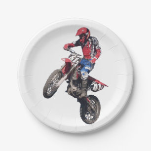 Assiettes En Carton Vélo rouge de saleté