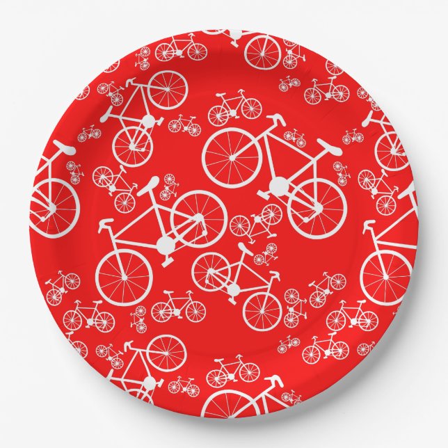 Assiettes En Carton Vélos Grand et Petit (Devant)