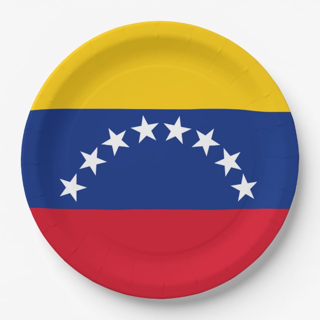 Assiettes En Carton Venezuela : drapeau patriotique vénézuélien (Devant)