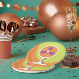 Assiettes En Carton Ventilateur électrique rétro coloré Summer Pop Art