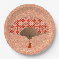 Ventilateur Japonais, Shippo Motif, Mandarin Orang