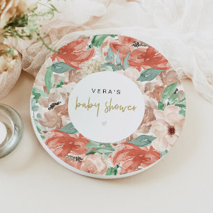 Assiettes En Carton VERA Eucalyptus Verdure & Terracotta Floral