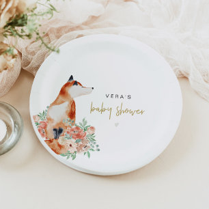 Assiettes En Carton VERA Eucalyptus Verdure & Terracotta Renard Floral