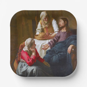 Assiettes En Carton Vermeer - Christ dans la Maison de Martha et Marie