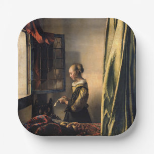 Assiettes En Carton Vermeer - Fille lisant une lettre à une fenêtre ou