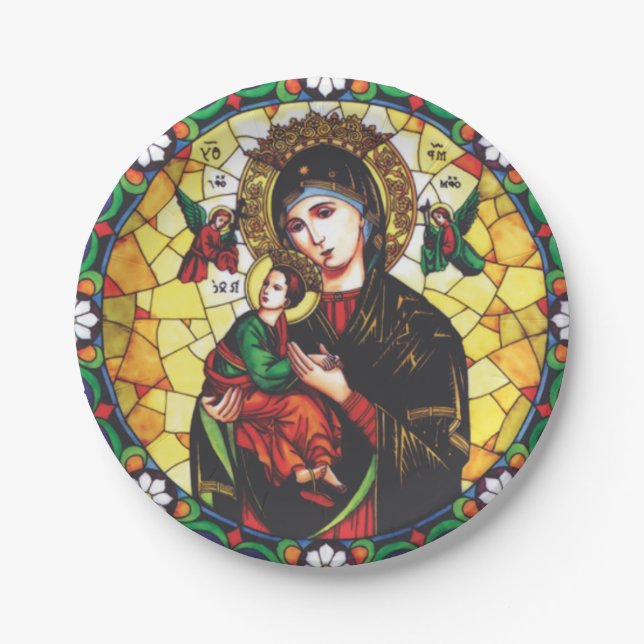Assiettes En Carton Verre souillé Mary et Jésus (Devant)