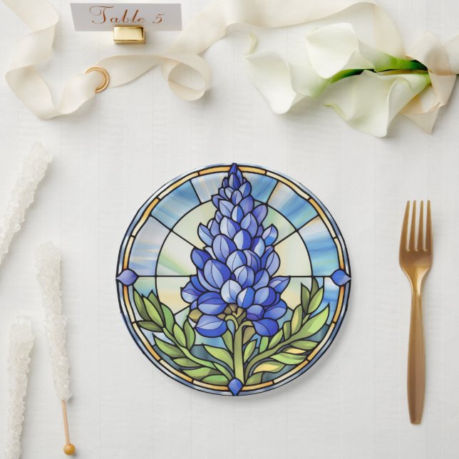Assiettes En Carton Verre texan Bluebonnet (Mariage)