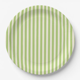 Assiettes En Carton Vert clair rayé à petits carreaux vintage Fermette